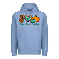 Colony Blue peace love pumpkins Premium Hoodie - Jasminsmagicworld
