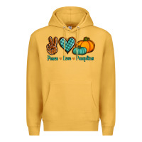 Mustard peace love pumpkins Premium Hoodie - Jasminsmagicworld