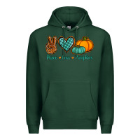 Sports Green peace love pumpkins Premium Hoodie - Jasminsmagicworld