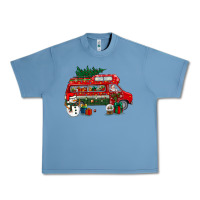 Pebble Blue christmas santa claus with retro van Urban Heavy Tee - BundleAndBundleShop