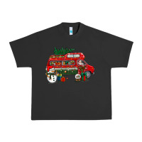 Pigment Black christmas santa claus with retro van Urban Heavy Tee - BundleAndBundleShop