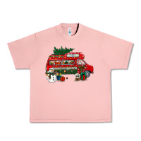 Christmas Santa Claus With Retro Van Urban Heavy Tee | Teevron