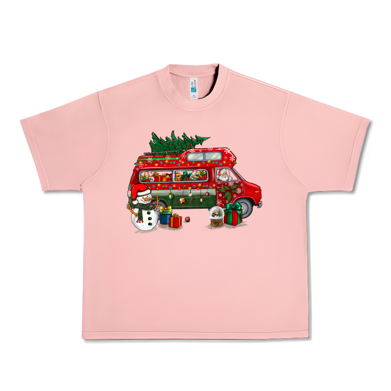 Christmas Santa Claus With Retro Van Urban Heavy Tee by BundleAndBundleShop | Teevron