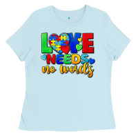 Baby Blue Love needs no words Ladies Tee - FaDigitalArtStudio