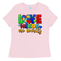 Bubblegum Pink Love needs no words Ladies Tee - FaDigitalArtStudio