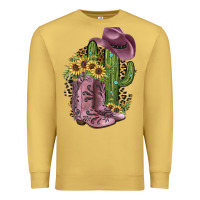 Antique Gold Pink Cowboy Boots Premium Sweatshirt - JahusDesignShop