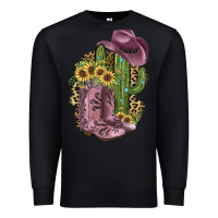 Black Pink Cowboy Boots Premium Sweatshirt - JahusDesignShop