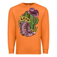 Carrot Pink Cowboy Boots Premium Sweatshirt - JahusDesignShop