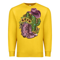 Lemon Pink Cowboy Boots Premium Sweatshirt - JahusDesignShop