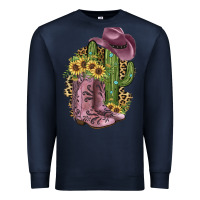 Navy Pink Cowboy Boots Premium Sweatshirt - JahusDesignShop