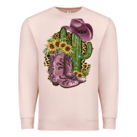 Pale Pink Pink Cowboy Boots Premium Sweatshirt - JahusDesignShop
