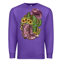 Purple Pink Cowboy Boots Premium Sweatshirt - JahusDesignShop