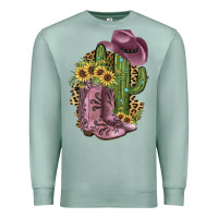 Seafoam Pink Cowboy Boots Premium Sweatshirt - JahusDesignShop