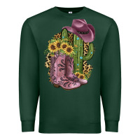 Sports Green Pink Cowboy Boots Premium Sweatshirt - JahusDesignShop