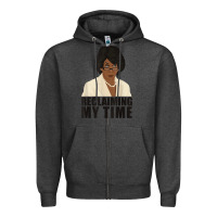 Charcoal Heather maxine reclaiming my time funny political quote t shirt Zipper Hoodie - baoMotion