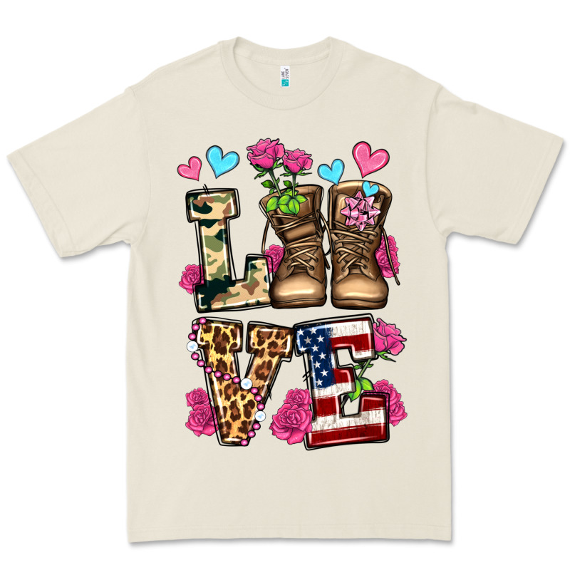 Love Valentine's Day Army Boots Olivia Premium Tee by OliviaCreatesArt | Teevron