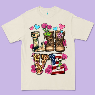 Love Valentine's Day Army Boots Olivia Premium Tee Designed By Oliviacreatesart