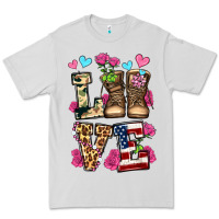 Dove Grey love valentine's day army boots olivia Premium Tee - OliviaCreatesArt