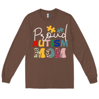 Chestnut Proud Autism Mom Leopard Pattern Design Autism Awa Long Sleeve Tee - CowhideDigitalArt