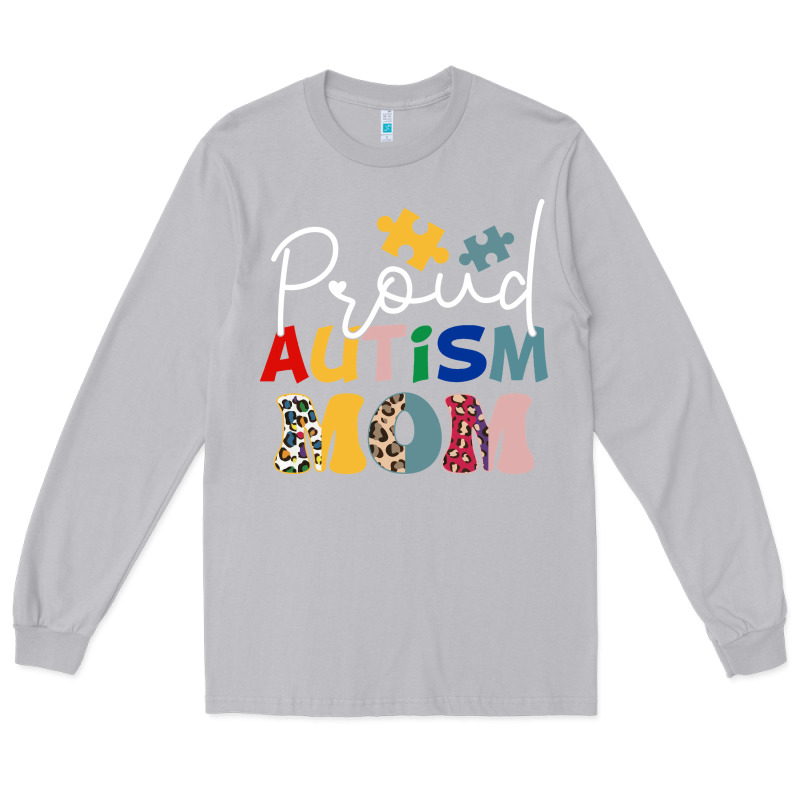 Proud Autism Mom Leopard Pattern Design Autism Awa Long Sleeve Tee by CowhideDigitalArt | Teevron