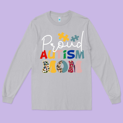 Proud Autism Mom Leopard Pattern Design Autism Awa Long Sleeve Tee Designed By Cowhidedigitalart