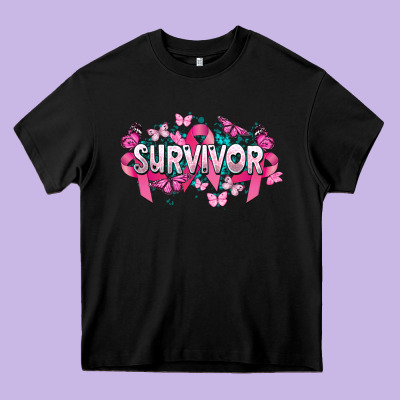 Cancer Survivor Cancer Awareness Heavy Core Tee Designed By Howdyjamesfarm