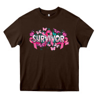 Chocolate Brown Cancer survivor Cancer Awareness Heavy Core Tee - HowdyJamesFarm