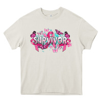 Cream Cancer survivor Cancer Awareness Heavy Core Tee - HowdyJamesFarm