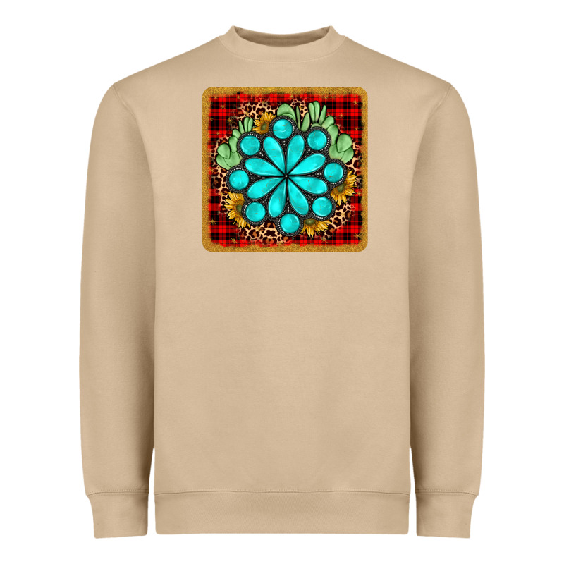 Gemstone Cactus Christmas Coaster Heavyweight Sweatshirt by JahusDesignShop | Teevron