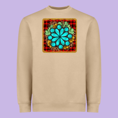 Gemstone Cactus Christmas Coaster Heavyweight Sweatshirt Designed By Jahusdesignshop