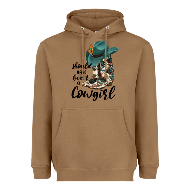 Should Have Been A Cowgirl Heavyweight Hoodie by JahusDesignShop | Teevron