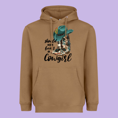 Should Have Been A Cowgirl Heavyweight Hoodie Designed By Jahusdesignshop
