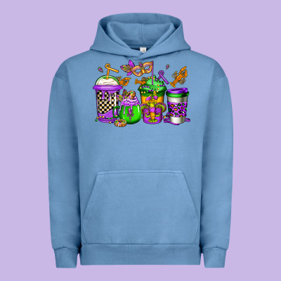 Mardi Gras Crawfish Coffee Urban Hoodie Designed By Jasminsmagicworld