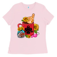 Bubblegum Pink Western Football Coffee cup Ladies Tee - FaDigitalArtStudio