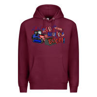 Burgundy red white and boom Premium Hoodie - Artiststas