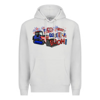 Dove Grey red white and boom Premium Hoodie - Artiststas