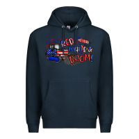 Navy red white and boom Premium Hoodie - Artiststas