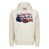 Oatmeal Heather red white and boom Premium Hoodie - Artiststas