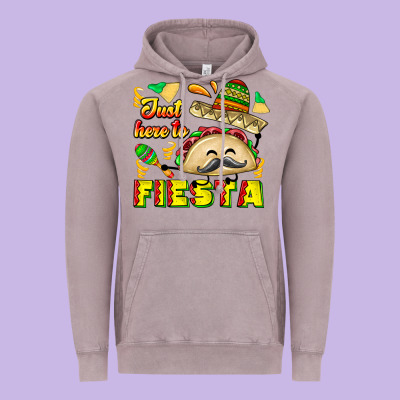 Just Here To Fiesta Vintage Hoodie Designed By Cowhidedigitalart