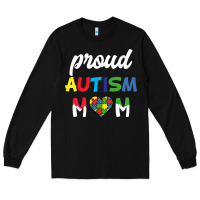 Black Proud Autism Mom Mothers Day Gift Autism Awareness Long Sleeve Tee - CowhideDigitalArt