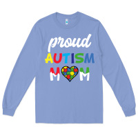 Colony Blue Proud Autism Mom Mothers Day Gift Autism Awareness Long Sleeve Tee - CowhideDigitalArt