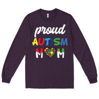 Plum Proud Autism Mom Mothers Day Gift Autism Awareness Long Sleeve Tee - CowhideDigitalArt