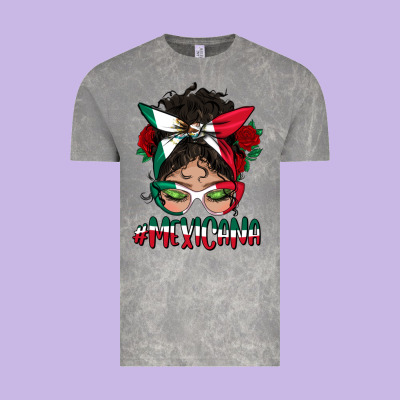 Mexicana Messy Bun Mama Vintage Tee Designed By Bundleandbundleshop