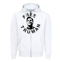 White free truman Zipper Hoodie - baoMotion