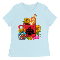 Baby Blue Western Football Coffee cup Ladies Tee - FaDigitalArtStudio