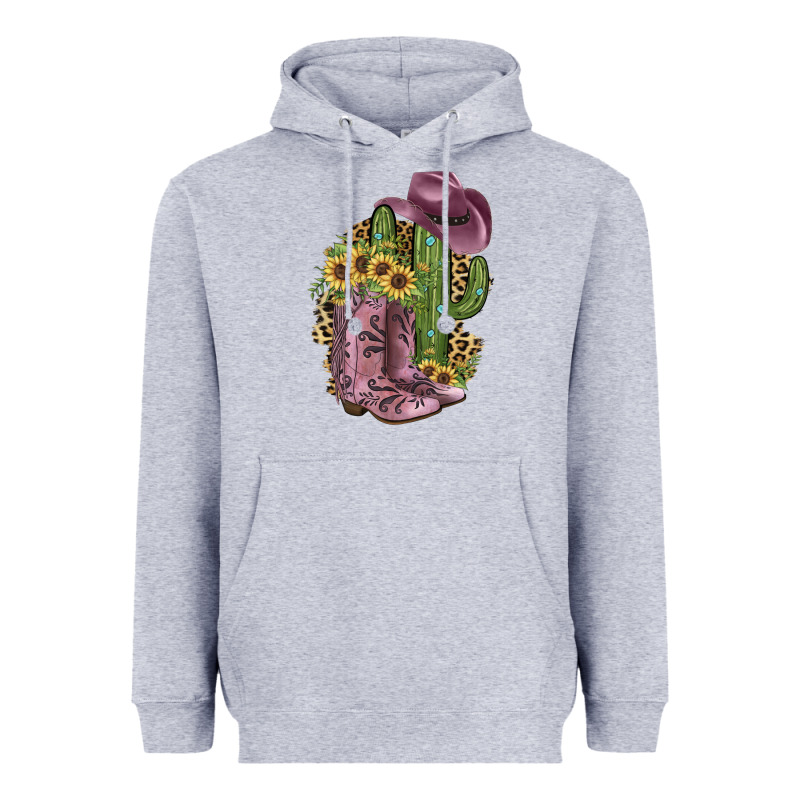Pink Cowboy Boots Heavyweight Hoodie by JahusDesignShop | Teevron