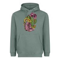 Sage Pink Cowboy Boots Heavyweight Hoodie - JahusDesignShop