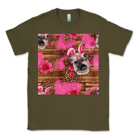 Army Green easter heifer with bunny ears seamless pattern Classic Tee - Artiststas