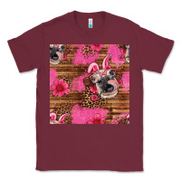 Burgundy easter heifer with bunny ears seamless pattern Classic Tee - Artiststas