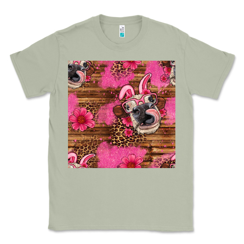 Easter Heifer With Bunny Ears Seamless Pattern Classic Tee by Artiststas | Teevron